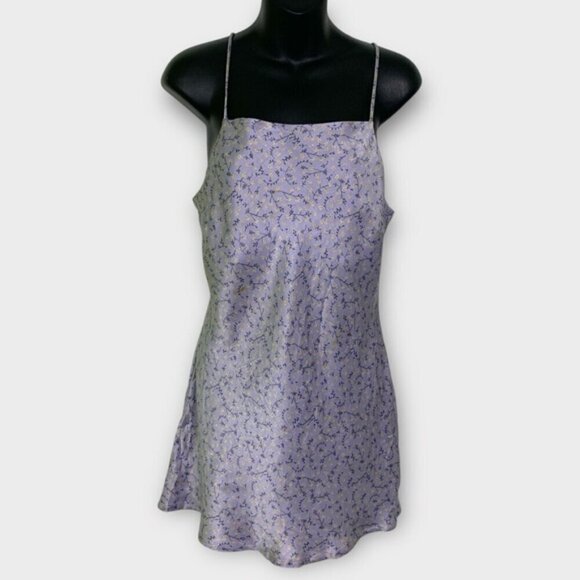 Zara Floral Satin Slip Mini Dress - Picture 7 of 10